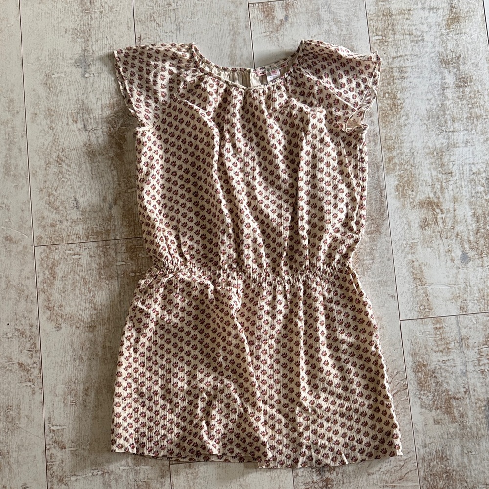 Bonpoint Size 10  Print Dress with Flutter Sleeves